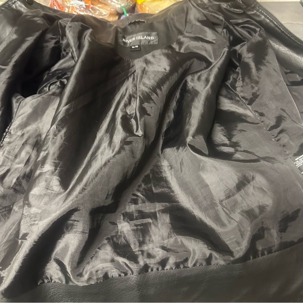 Black Faux Leather Jacket XL - Picture 8 of 10